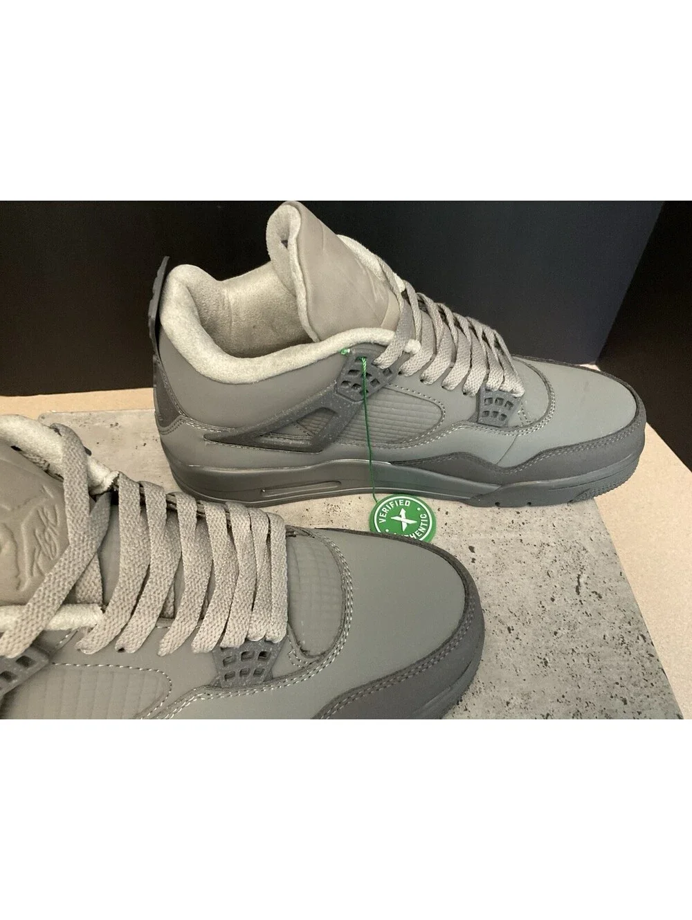 New! Nike Air Jordan 4 Retro SE 'Wet Cement' Smoke Grey/Iron Grey Shoes. SZ 8.